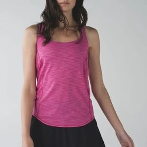 Lululemon Wild Tank Heathered Jewelled Magenta/Dottie Dash White Black Size 6